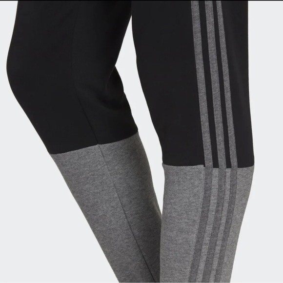 adidas Men's‎ Black/Grey Essentials Mélange French-Terry Joggers (HK2899) L - Picture 5 of 6